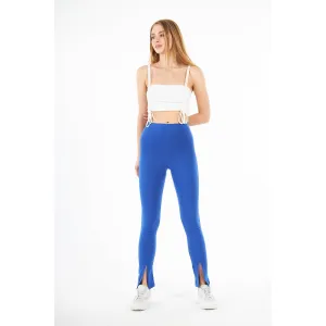 Royal Blue Split Hem Leggings