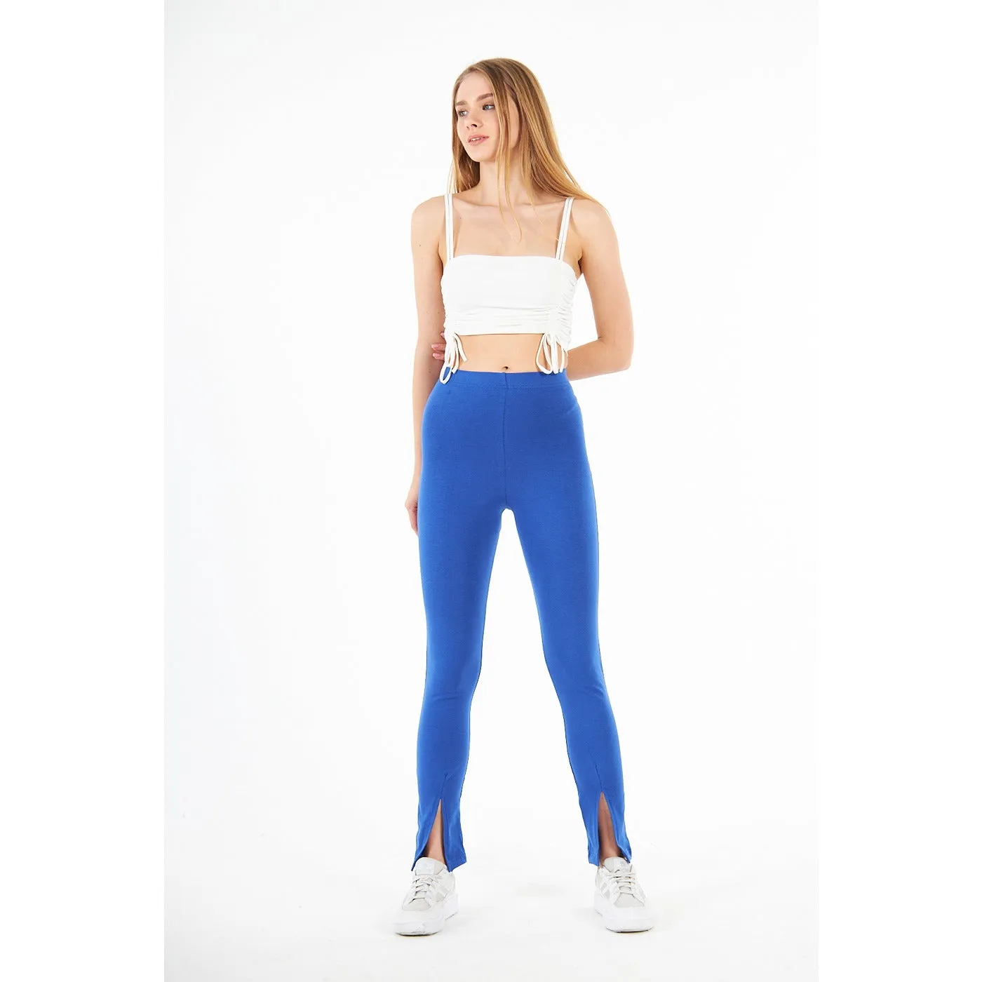 Royal Blue Split Hem Leggings