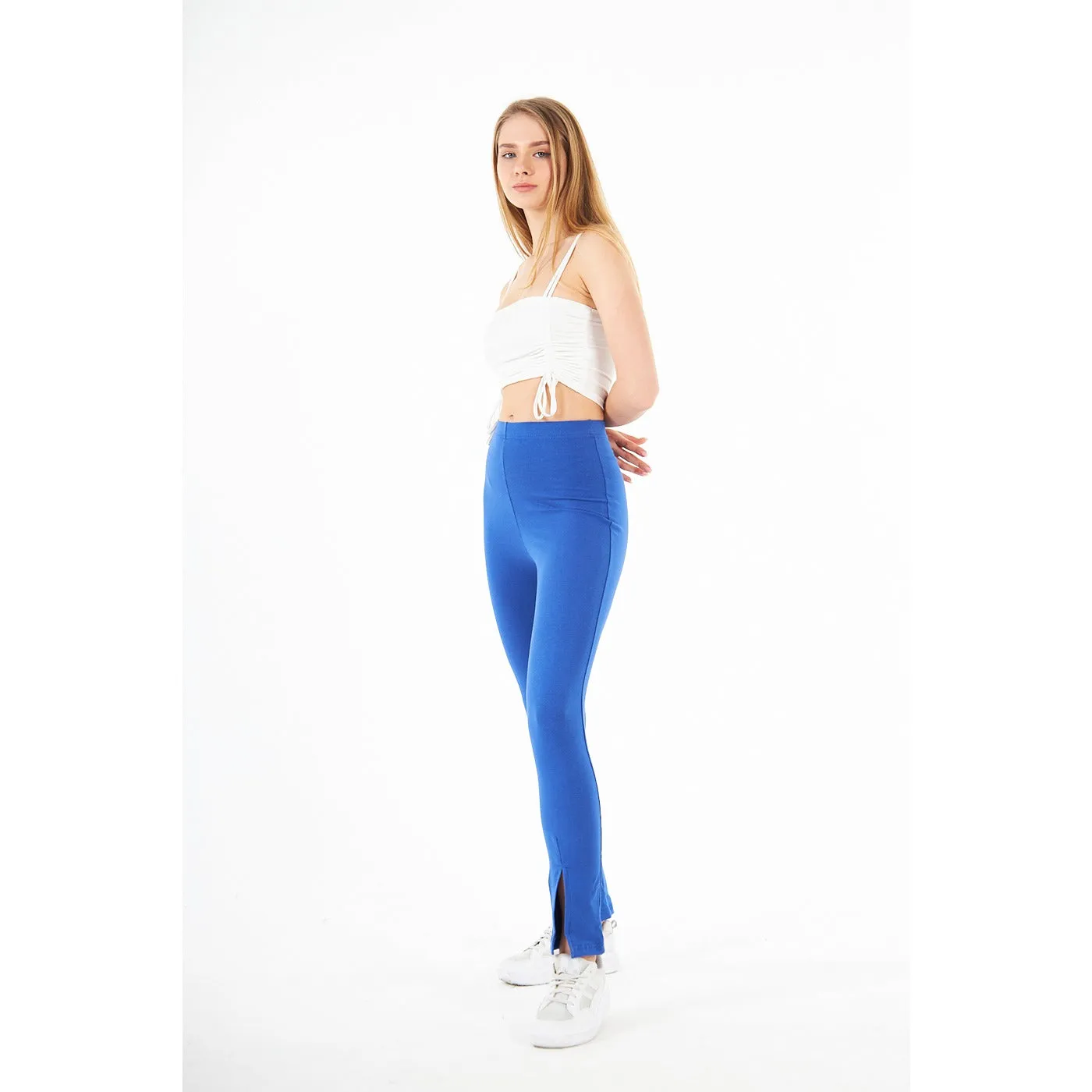 Royal Blue Split Hem Leggings