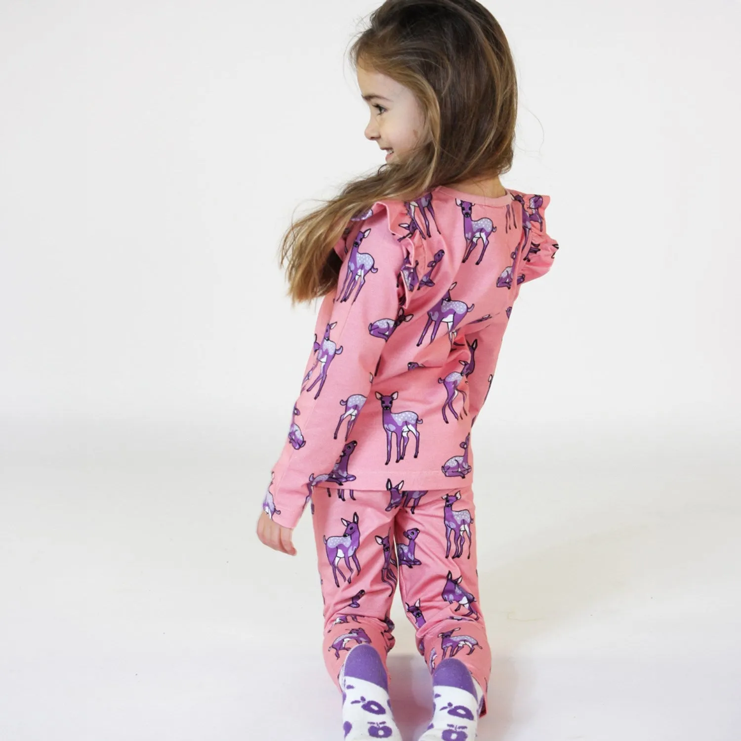 Småfolk Bridal Rose Leggings for Kids with Deer