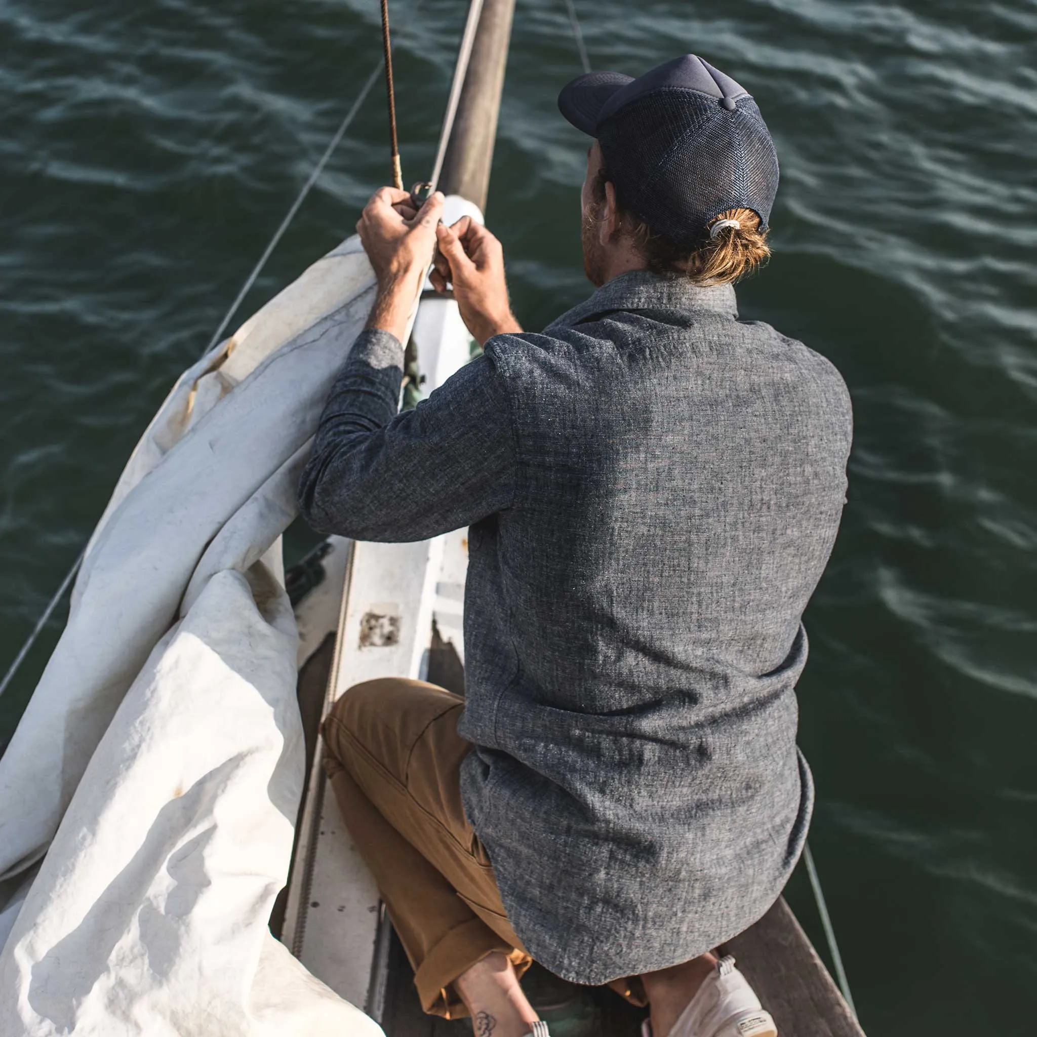 The California in Blue Hemp Chambray