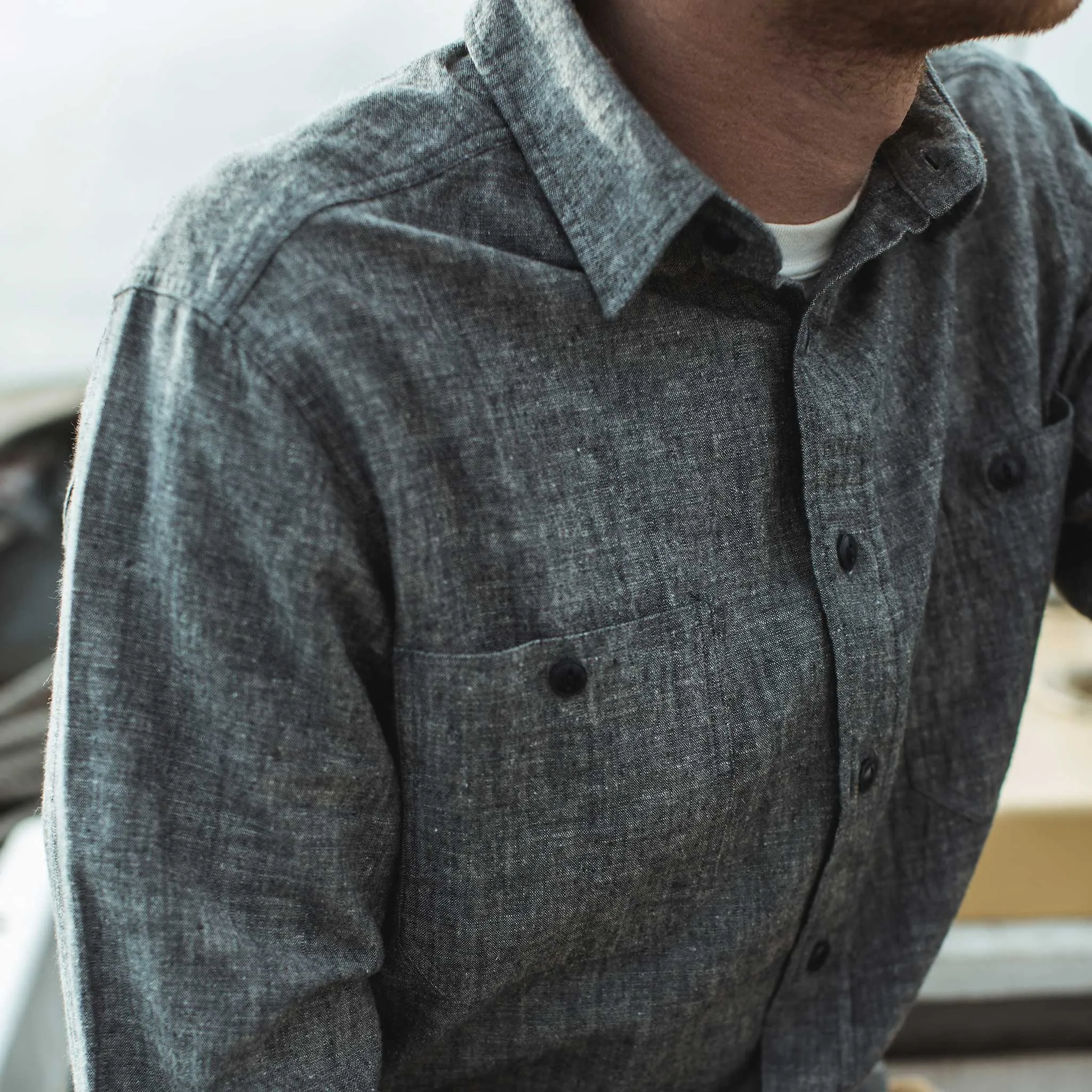 The California in Blue Hemp Chambray