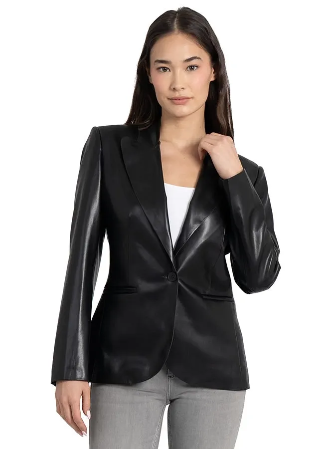 The Vegan Leather Perfect Black Blazer