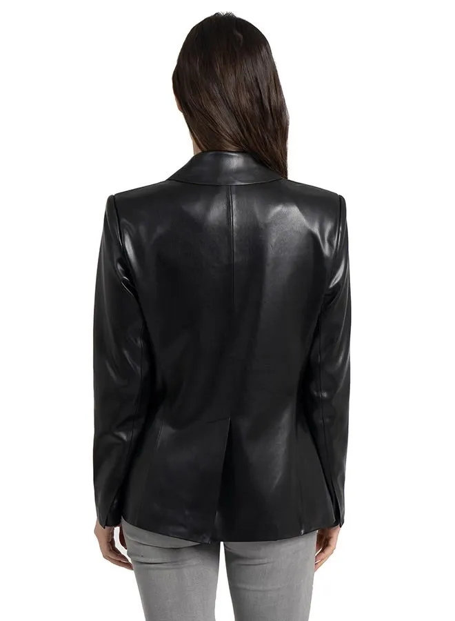 The Vegan Leather Perfect Black Blazer