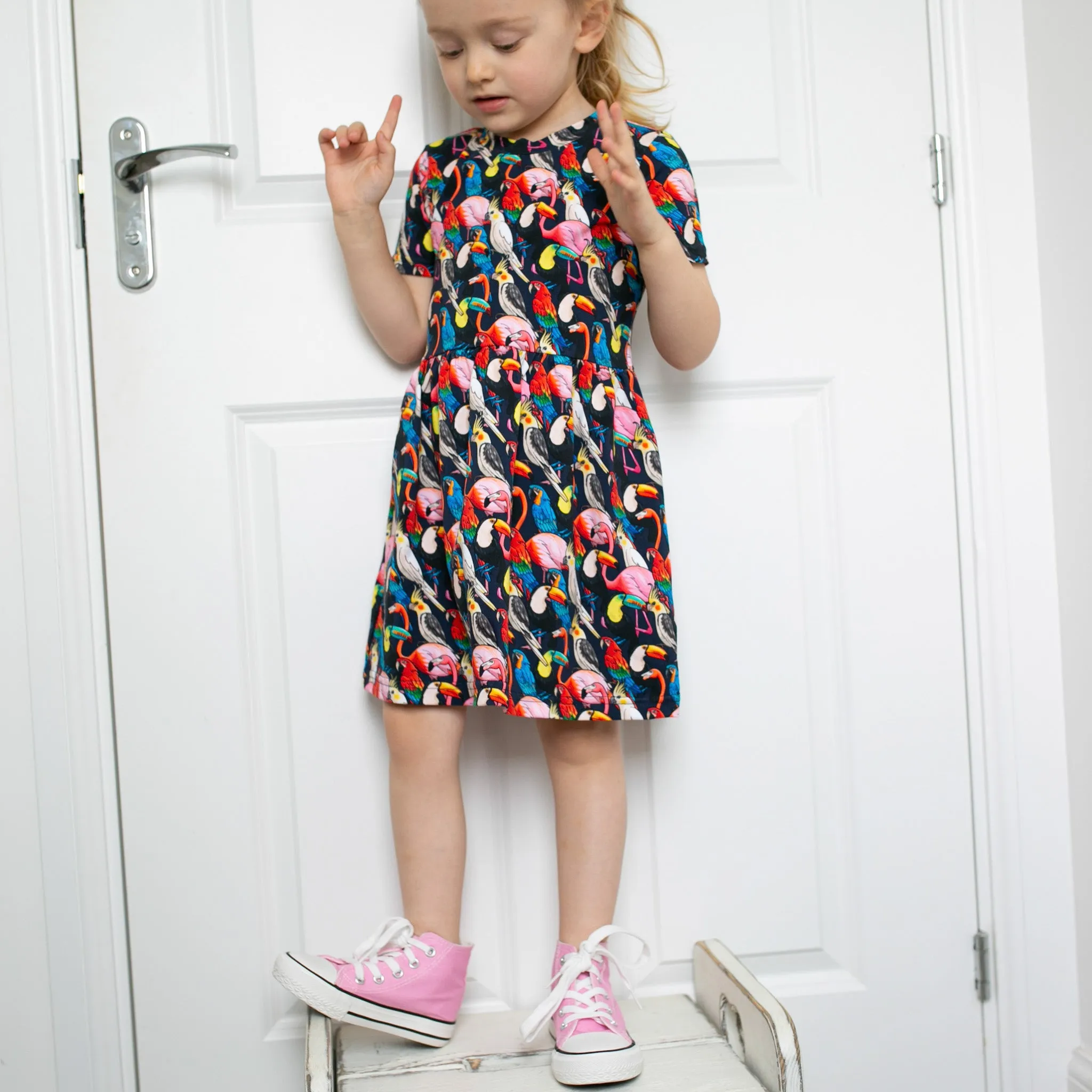 Tropical birds print Dress