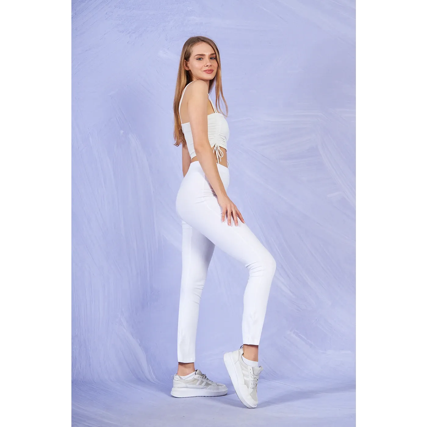 White Cotton Jersey Leggings