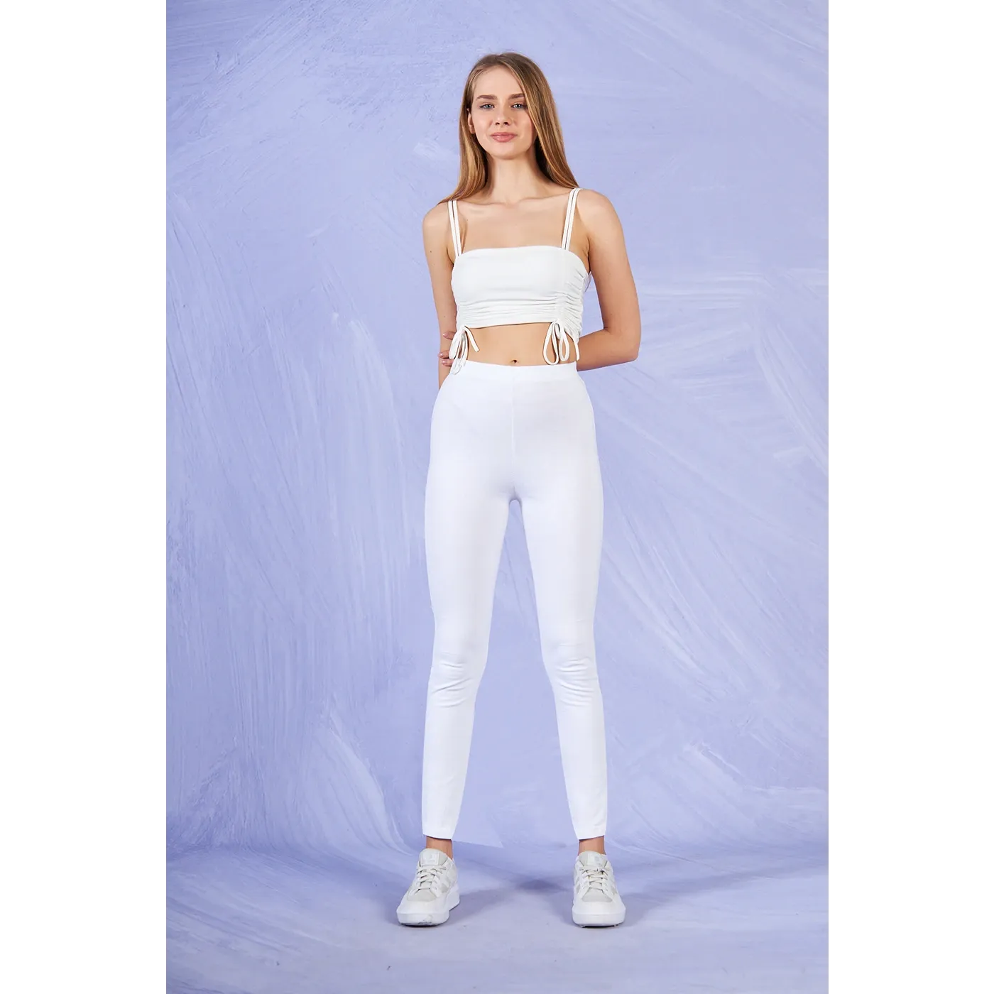 White Cotton Jersey Leggings