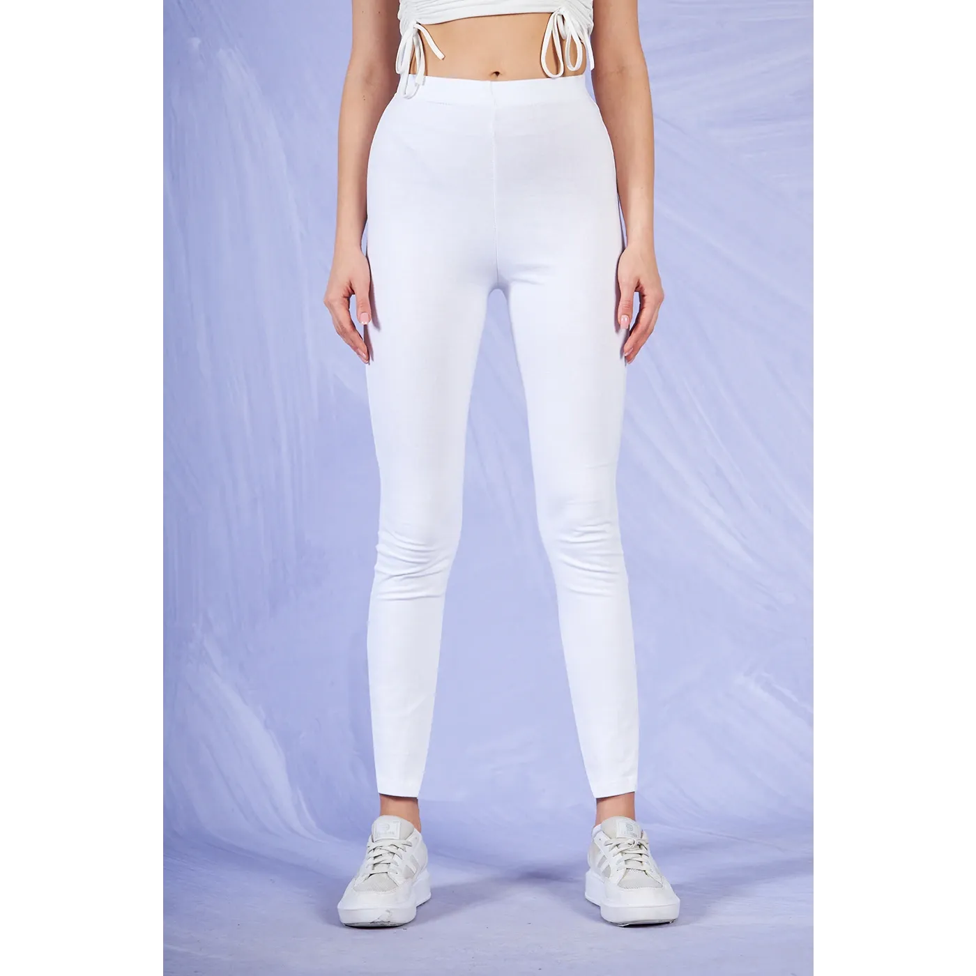 White Cotton Jersey Leggings