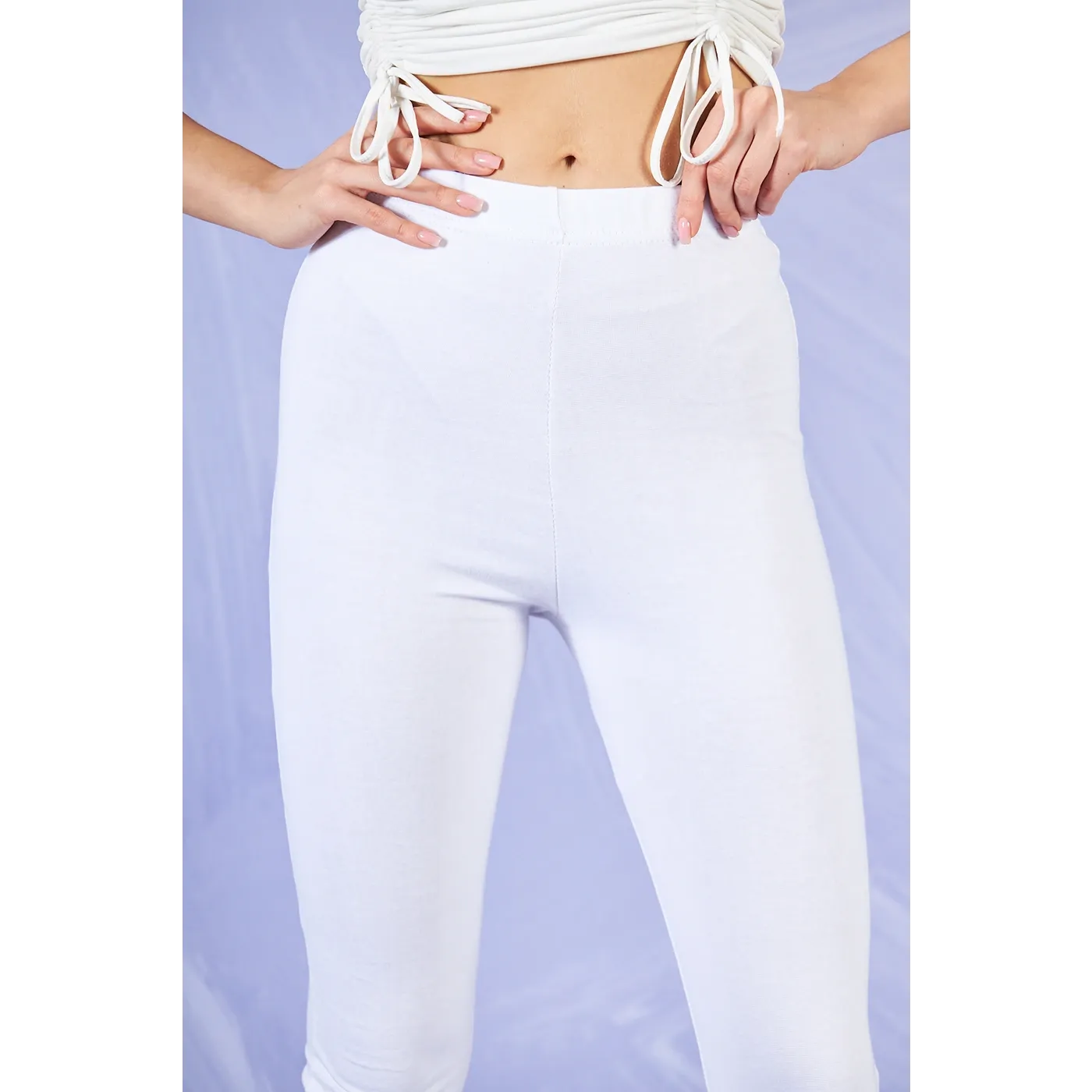 White Cotton Jersey Leggings