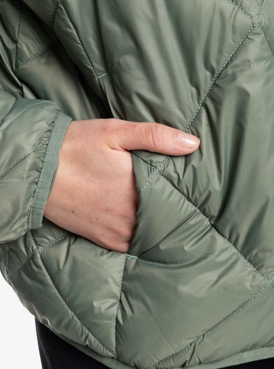 Wind Swept Lightweight Padded Packable Jacket - Agave Green