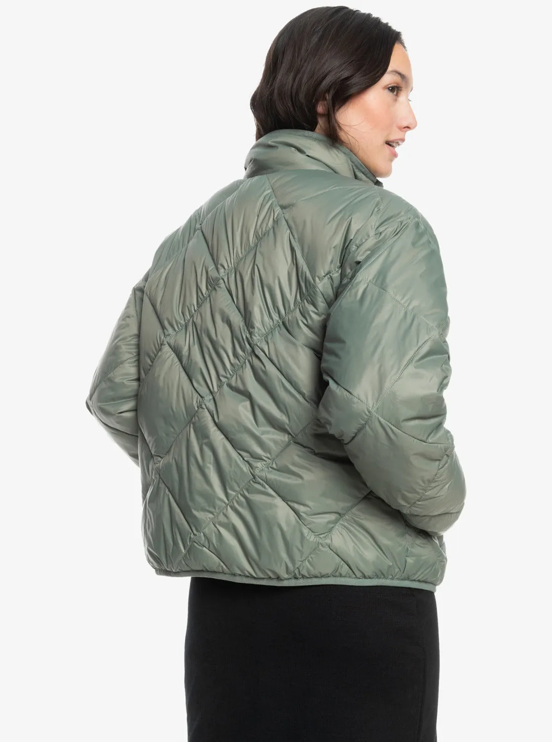 Wind Swept Lightweight Padded Packable Jacket - Agave Green