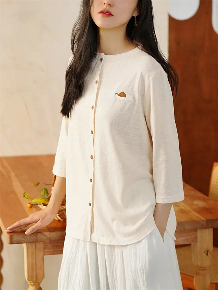 Women's Soft Comfort Cloud Pattern Knitted Shirts